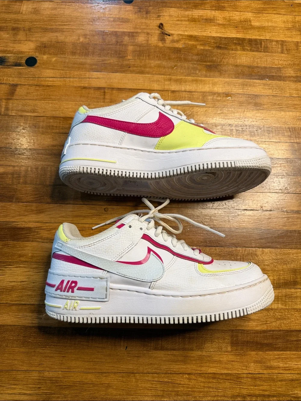 Nike Women's Air Force 1 Shadow Sneakers White Blue Pink Size 8.5 (g16)